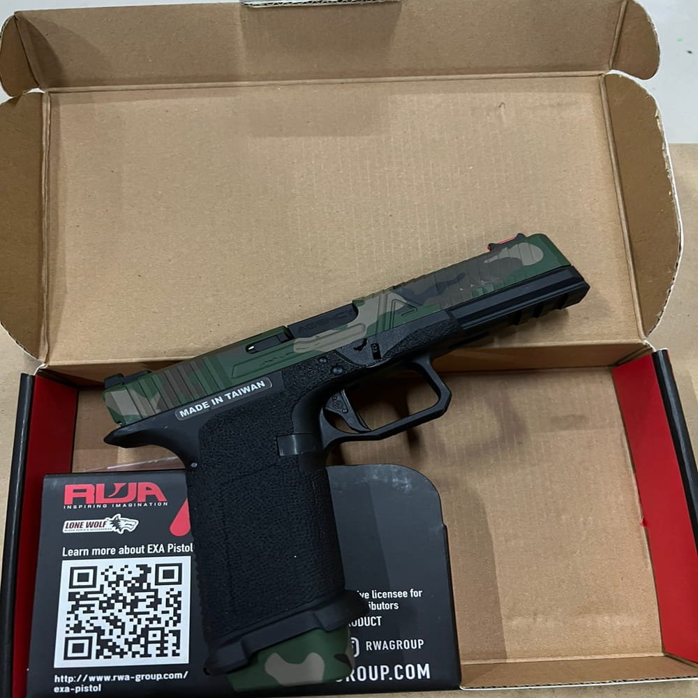 RWA Agency Arms EXA Green Gas Airsoft Pistol – Cerakote Woodland Licensed GBB 6mm - Gambar 4