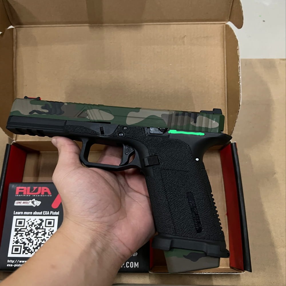 RWA Agency Arms EXA Green Gas Airsoft Pistol – Cerakote Woodland Licensed GBB 6mm - Gambar 7
