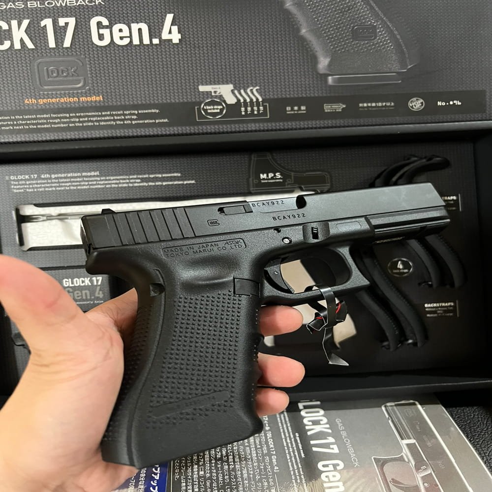 Tokyo Marui Glock 17 Gen 4 GBB Airsoft Pistol – Semi Auto 6mm Gas Blowback - Gambar 8