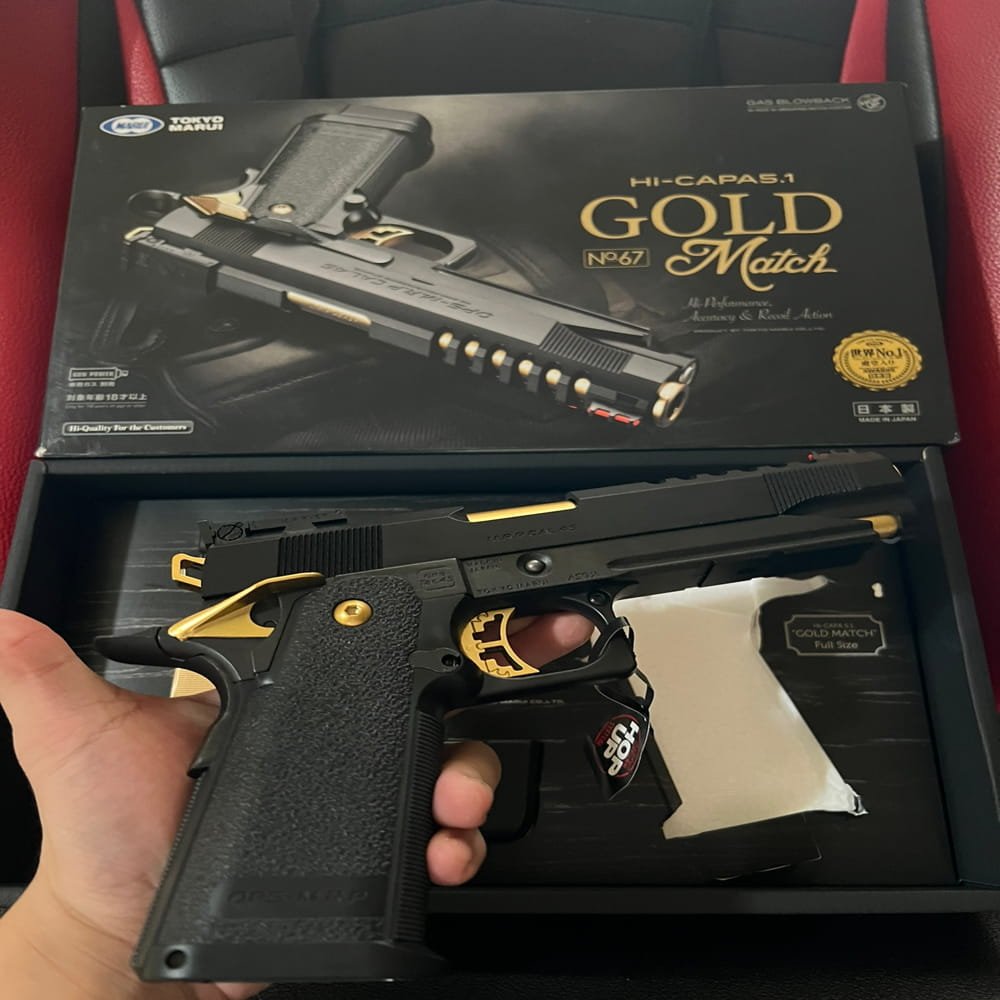 Tokyo Marui Hi-Capa 5.1 Gold Match GBB Airsoft – Gas Blowback Pistol 6mm - Gambar 6