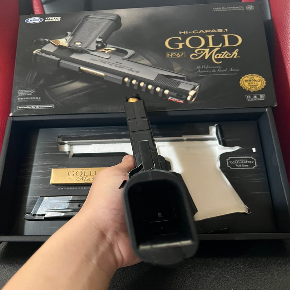 Tokyo Marui Hi-Capa 5.1 Gold Match GBB Airsoft – Gas Blowback Pistol 6mm - Gambar 8