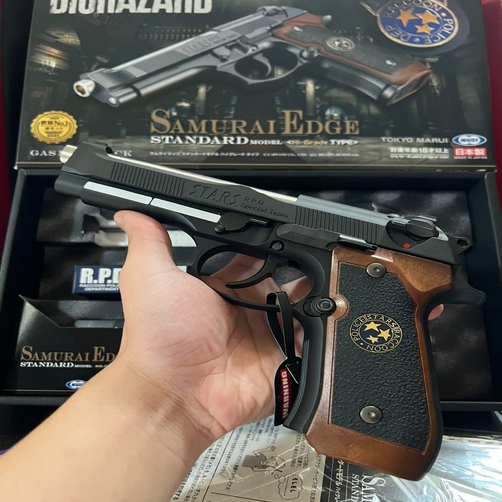 Tokyo Marui Samurai Edge Std. High Grade GBB Airsoft – Resident Evil Biohazard Pistol 6mm - Gambar 4