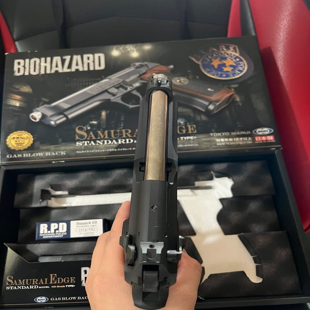 Tokyo Marui Samurai Edge Std. High Grade GBB Airsoft – Resident Evil Biohazard Pistol 6mm - Gambar 9